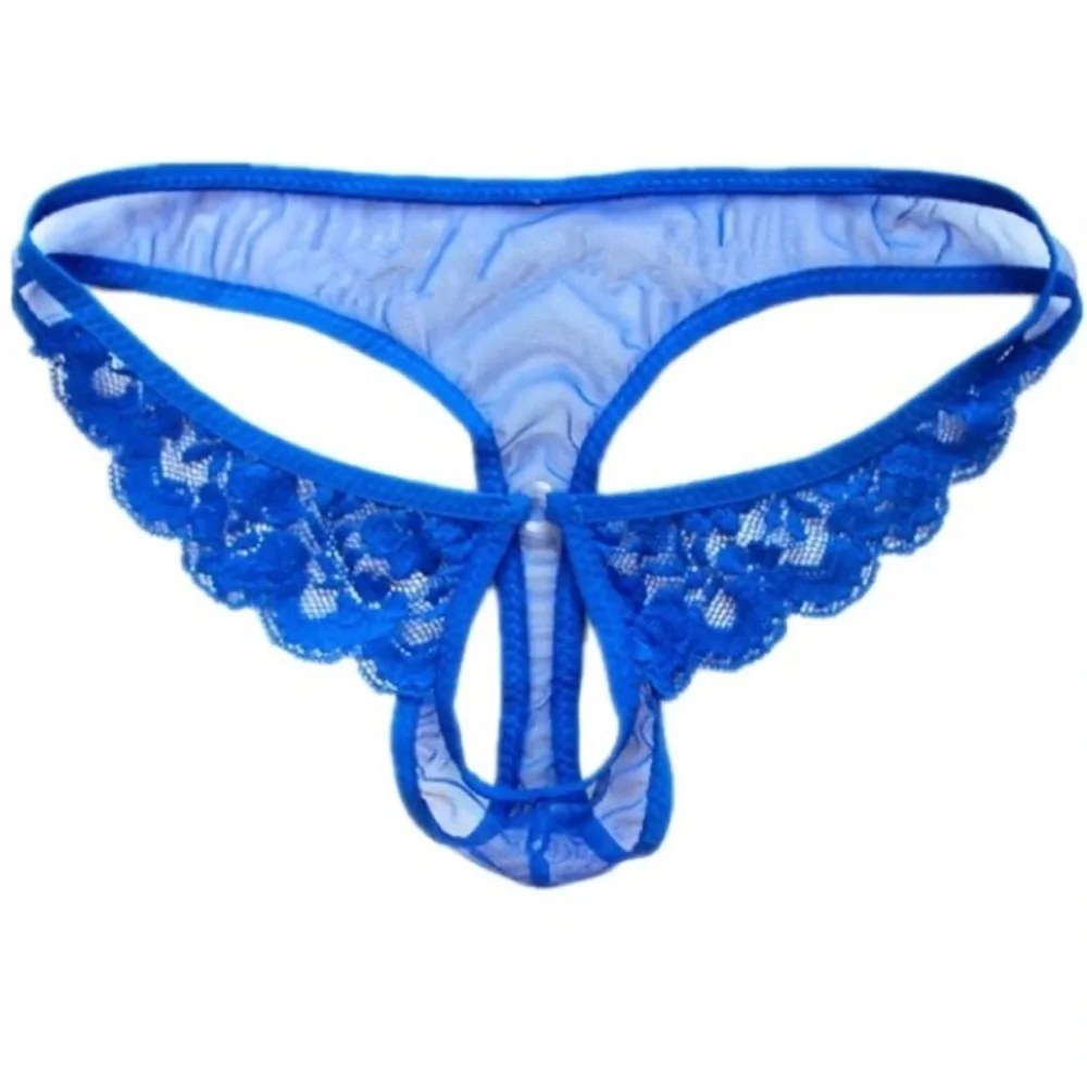 Ultra Thin Open Underwear Men Hole G String Men Transparent Lace See Through.